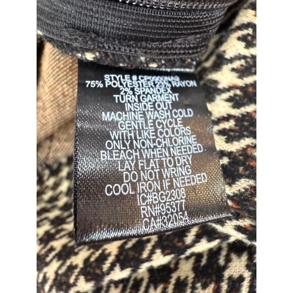 NWT Anthropologie Sanctuary Brown Ivory Houndstooth Casual Knit Flare - Picture 10 of 11